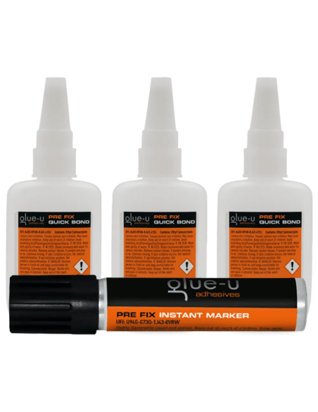 PACK 4 PRODUITS Glue-U [ 3 x Super glue + marqueur Activateur]